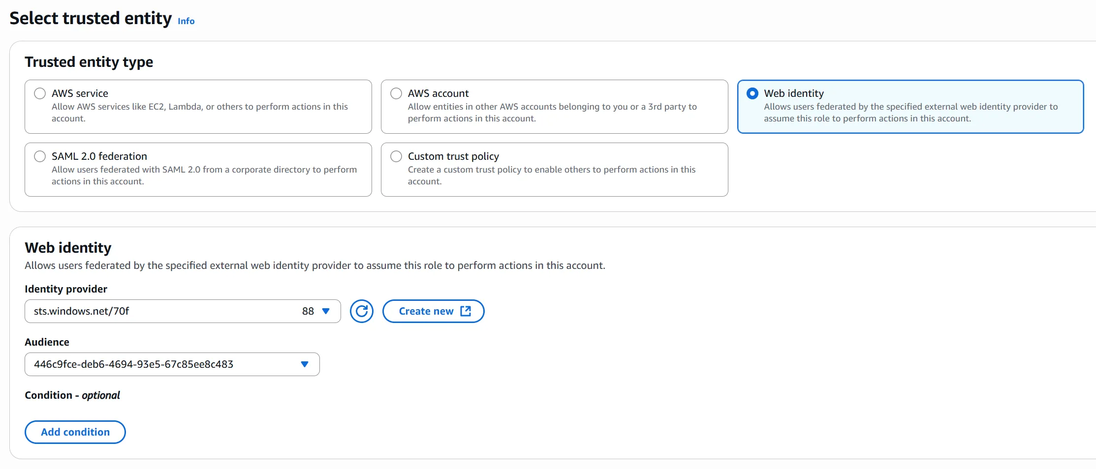 AWS IAM Web Identity Role