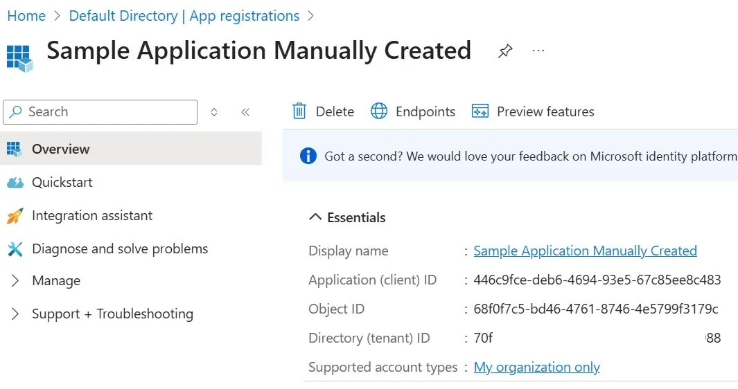 Entra ID App Registration Client ID